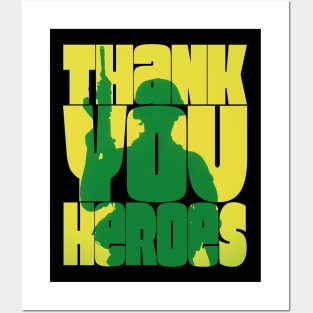 Thank You Heroes Soldier Silhouette Posters and Art